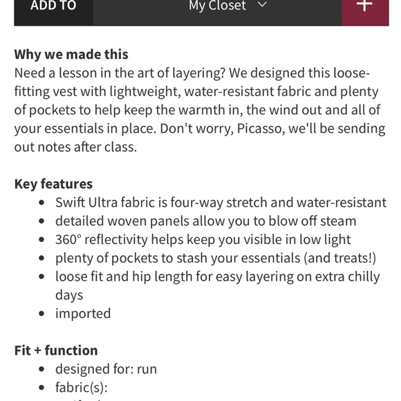 Lululemon Light Speed Vest size 10 - Picture 4 of 10